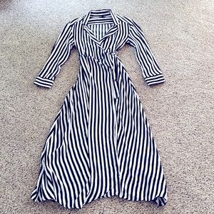 TopShop Black and White Stripe Mid Dress size 4